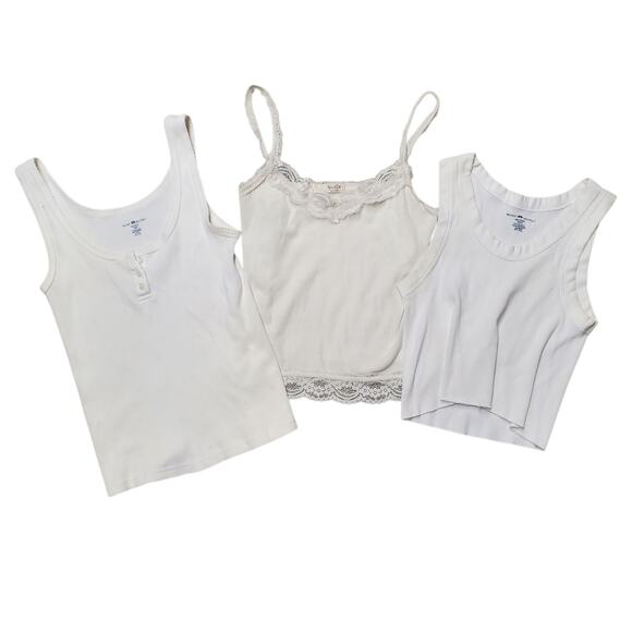 John Galt/Brandy Melville White Tank Bundle - Size Small - Picture 1 of 8